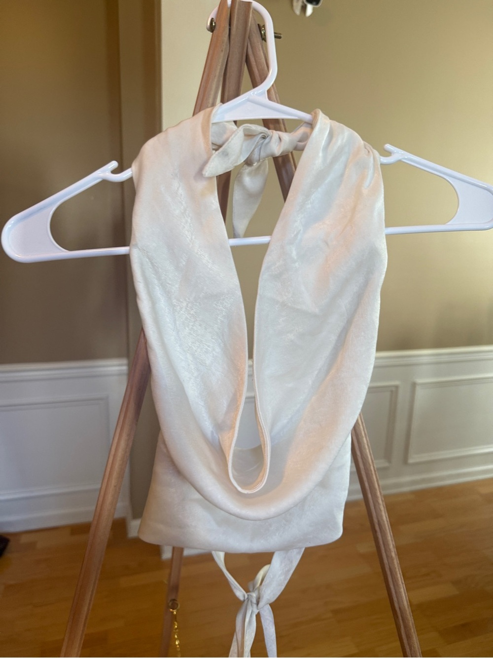 Fashion Nova Cream Halter Crop Top